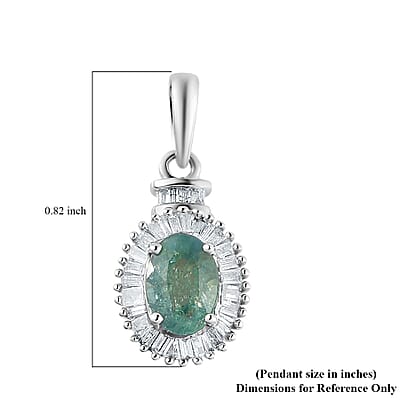 Luxoro 14K White Gold AAA Narsipatnam Alexandrite and Diamond Halo Pendant 1.00 ctw