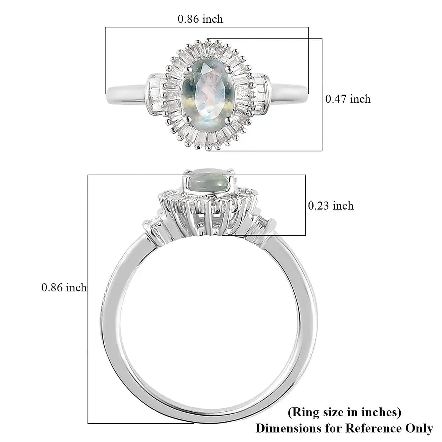 Luxoro 14K White Gold AAA Narsipatnam Alexandrite and Diamond Halo Ring (Size 10.0) 1.15 ctw