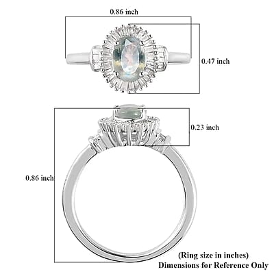 Luxoro 14K White Gold AAA Narsipatnam Alexandrite and Diamond Halo Ring (Size 10.0) 1.15 ctw