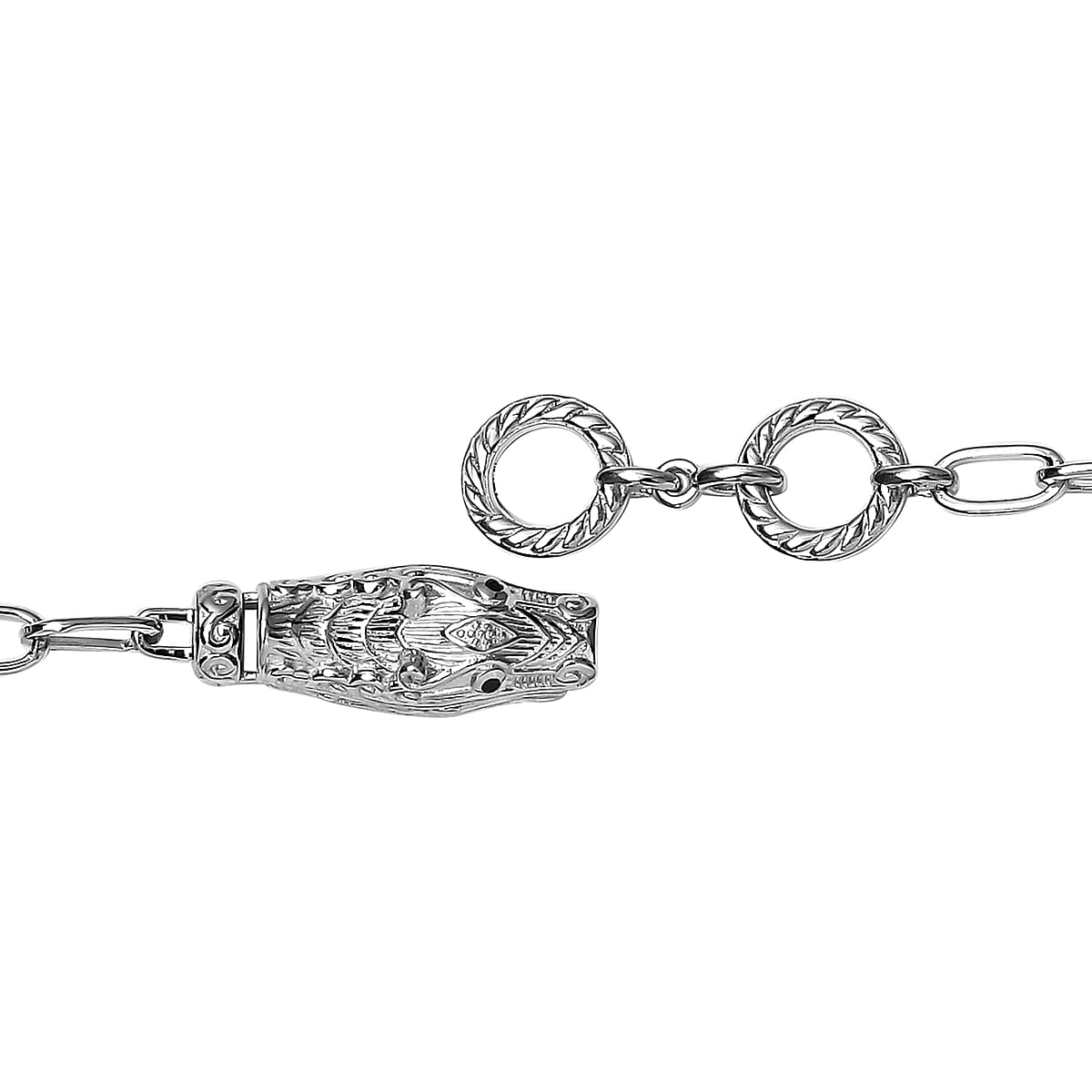 Doorbuster Karis Amethyst, Thai Black Spinel Paper Clip Chain Bracelet in Platinum Bond (6.50 In) 2.65 ctw image number 3