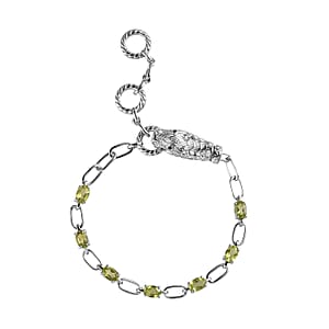 Doorbuster Karis Amethyst, Thai Black Spinel Paper Clip Chain Bracelet in Platinum Bond (6.50 In) 2.65 ctw