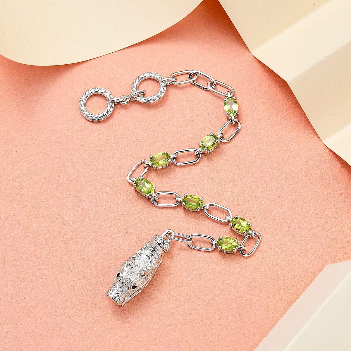 Doorbuster Karis Amethyst, Thai Black Spinel Paper Clip Chain Bracelet in Platinum Bond (6.50 In) 2.65 ctw image number 1