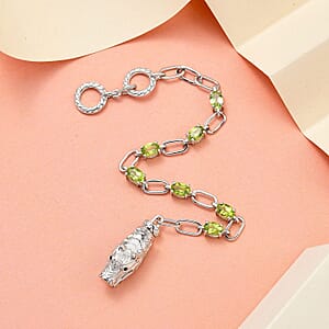 Doorbuster Karis Amethyst, Thai Black Spinel Paper Clip Chain Bracelet in Platinum Bond (6.50 In) 2.65 ctw