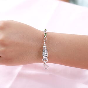 Doorbuster Karis Amethyst, Thai Black Spinel Paper Clip Chain Bracelet in Platinum Bond (6.50 In) 2.65 ctw