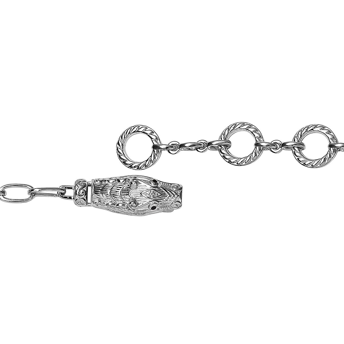 Doorbuster Karis Amethyst, Thai Black Spinel Paper Clip Chain Bracelet in Platinum Bond (6.50 In) 2.65 ctw image number 3