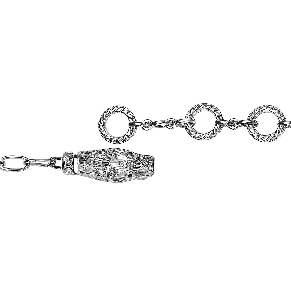 Karis Mozambique Garnet and Thai Black Spinel Paper Clip Chain Bracelet in Platinum Bond (8.00 In) 4.00 ctw image number 3