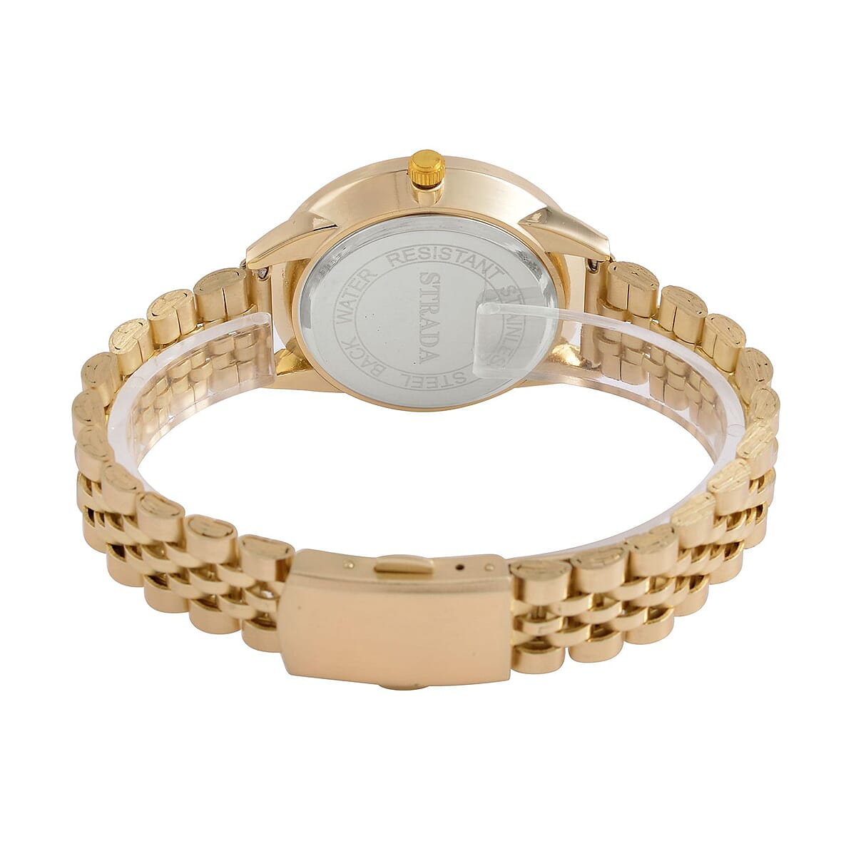 Strada Japanese Movement White Dial Watch in ION Plated YG Stainless Steel (36mm) (6.50-7.50Inches) image number 5