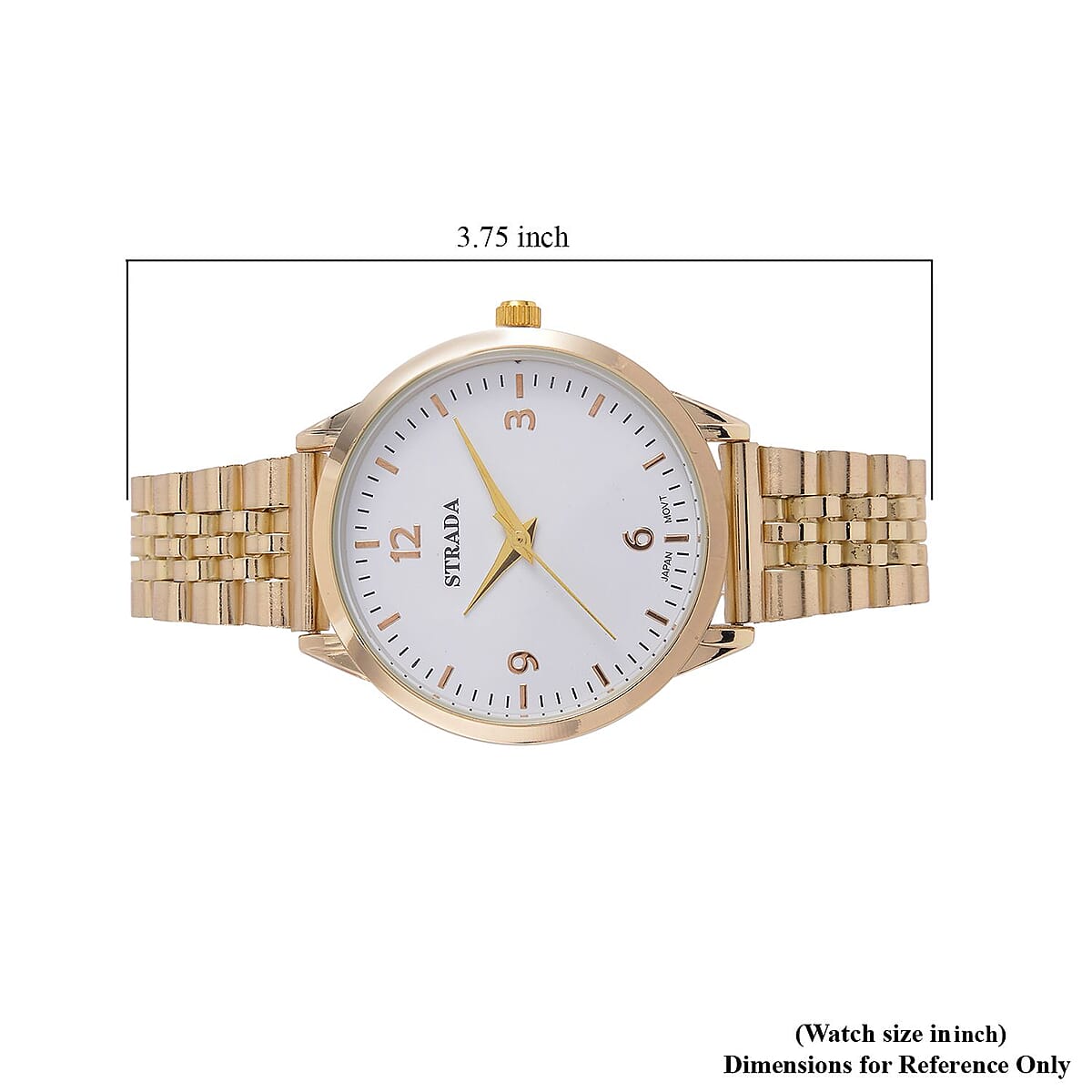 Strada Japanese Movement White Dial Watch in ION Plated YG Stainless Steel (36mm) (6.50-7.50Inches) image number 6