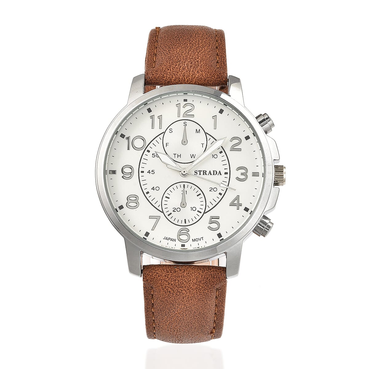 Buy Strada Japanese Movement Multifunction Button Watch with Coffee ...