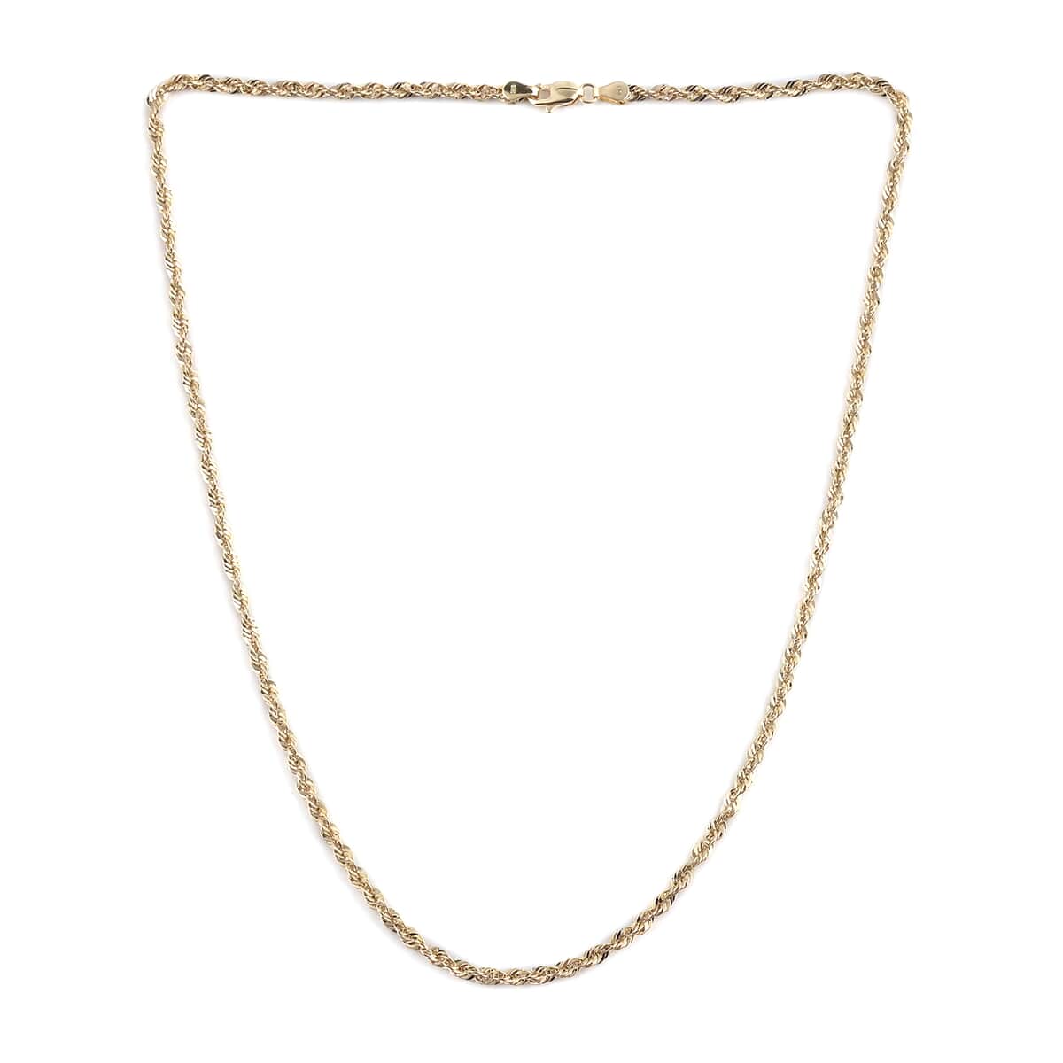 NEW YORK CLOSEOUT DEAL Italian 10K Yellow Gold 3mm Rope Chain Necklace 18 Inches 3.40 Grams image number 2