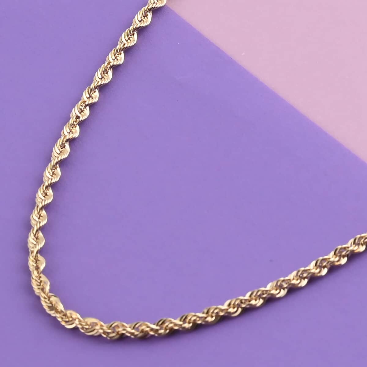 NEW YORK CLOSEOUT DEAL Italian 10K Yellow Gold 4mm Rope Chain Necklace 24 Inches 7.40 Grams image number 1