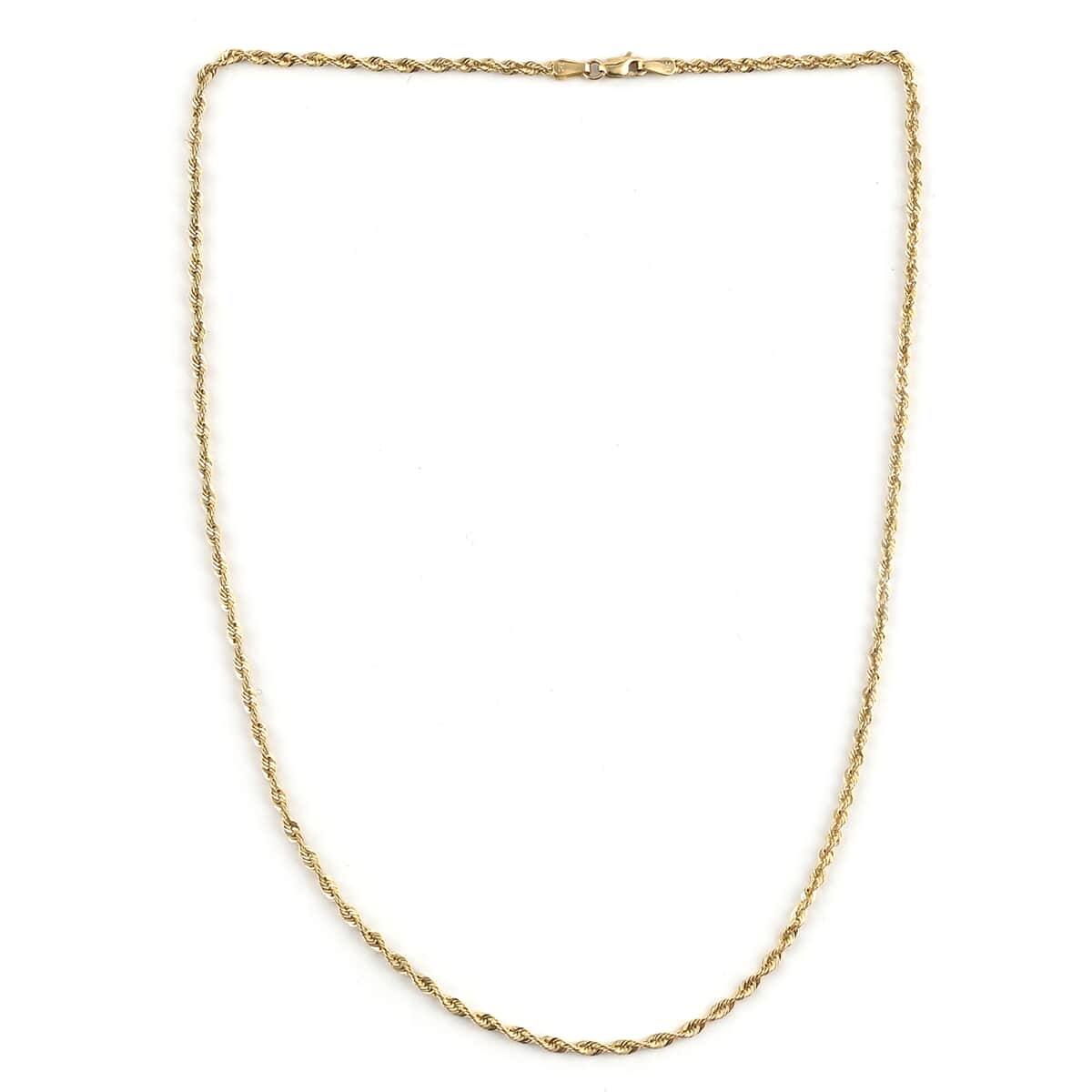 NEW YORK CLOSEOUT DEAL Italian 14K Yellow Gold 2.5mm Rope Chain Necklace 18 Inches 2.50 Grams image number 3