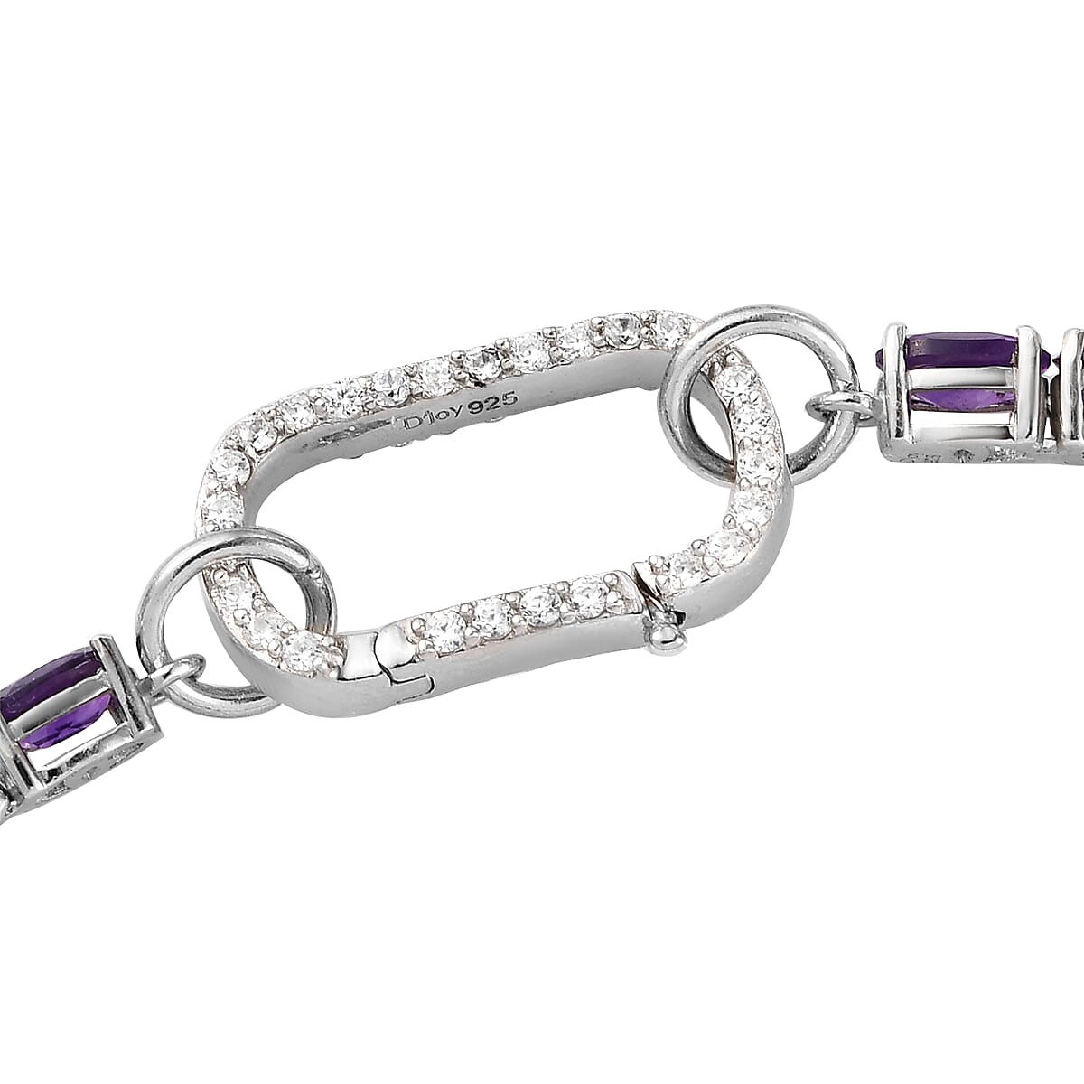 Mozambique Garnet and Simulated Diamond Tennis Bracelet in Platinum Over Sterling Silver (7.25 In) 8.80 Grams 15.85 ctw image number 3