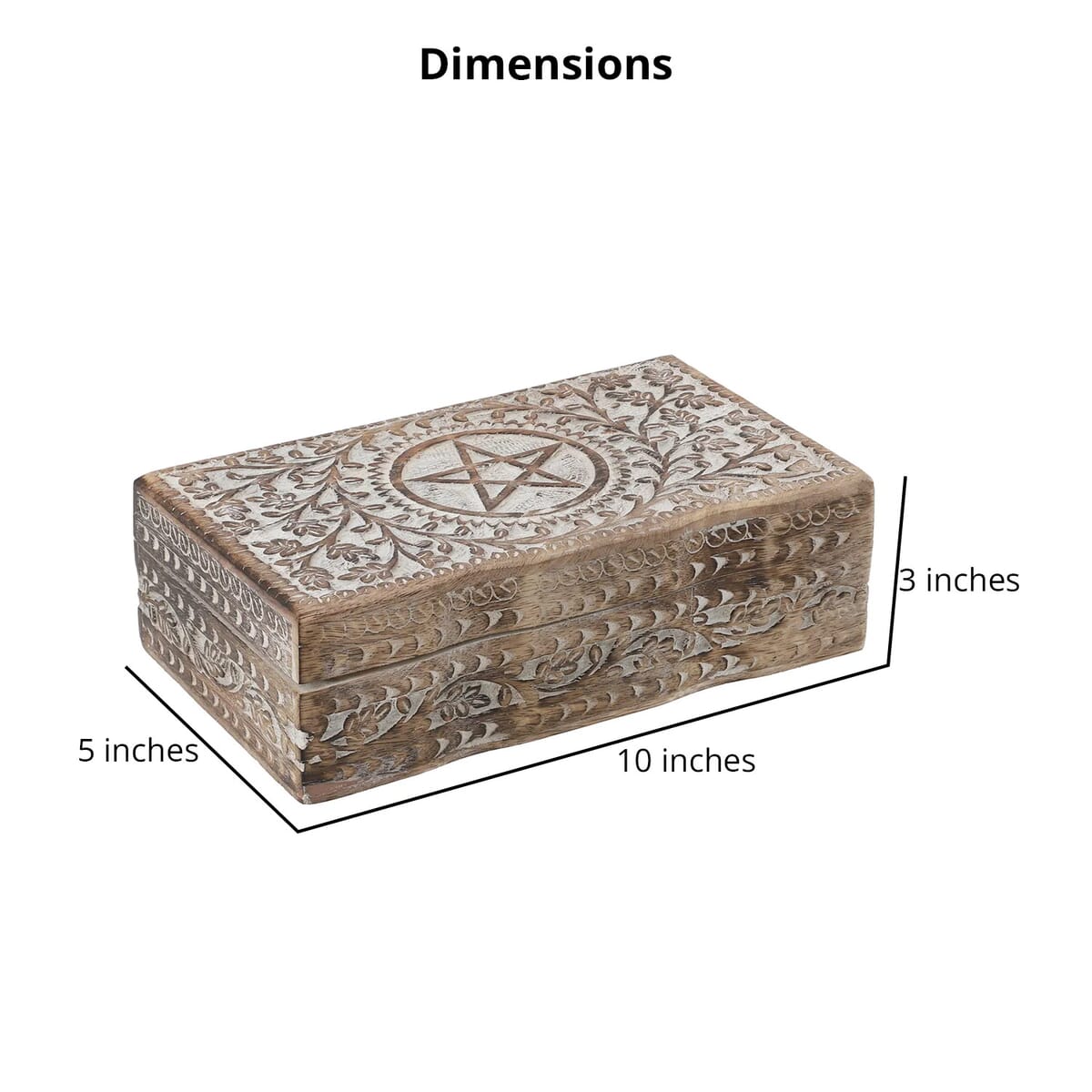 Antique White Finished Hand carved Storage Box image number 4