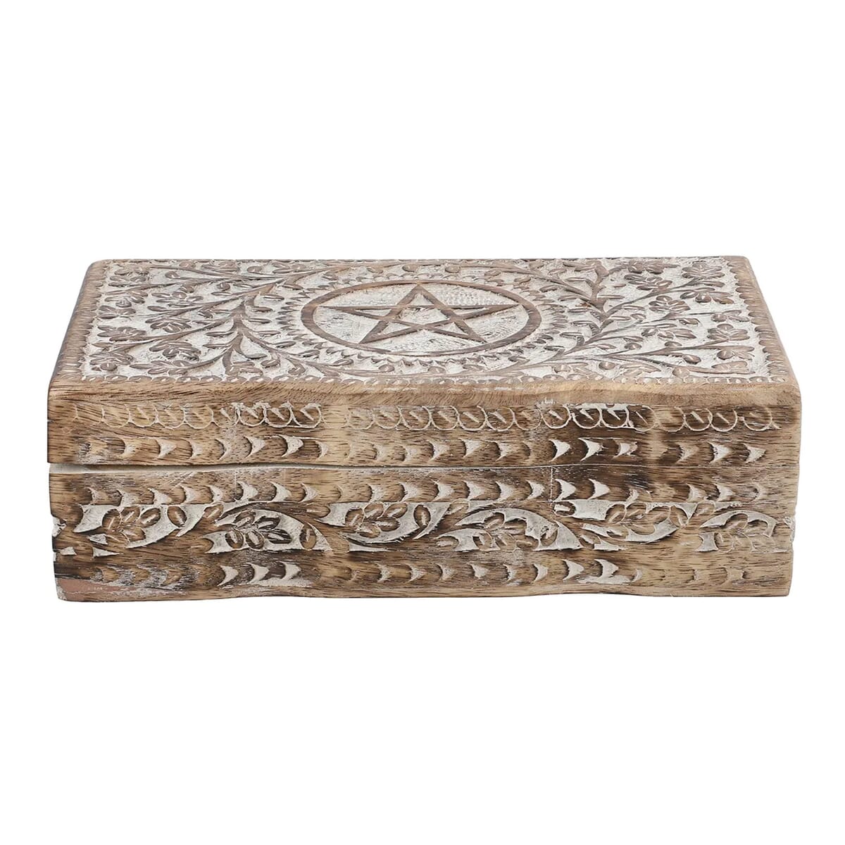 Antique White Finished Hand carved Storage Box image number 5