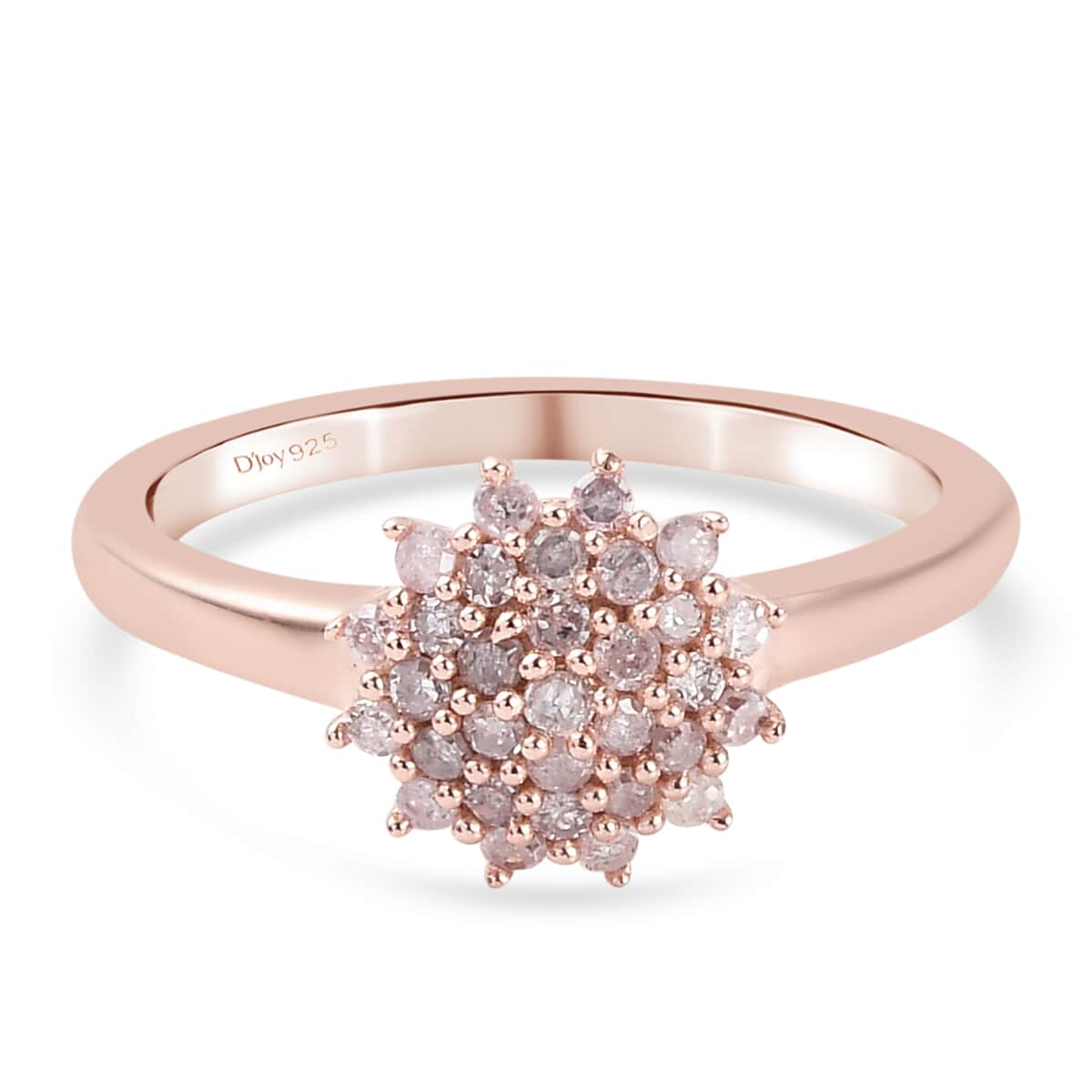 Natural Pink Diamond I3 Floral Ring in Vermeil Rose Gold Over Sterling Silver (Size 7.0) 0.33 ctw image number 0