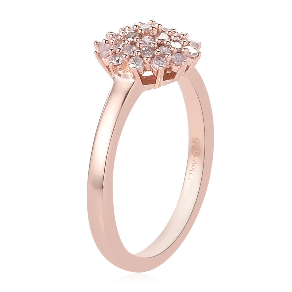Natural Pink Diamond I3 Floral Ring in Vermeil Rose Gold Over Sterling Silver (Size 7.0) 0.33 ctw image number 3
