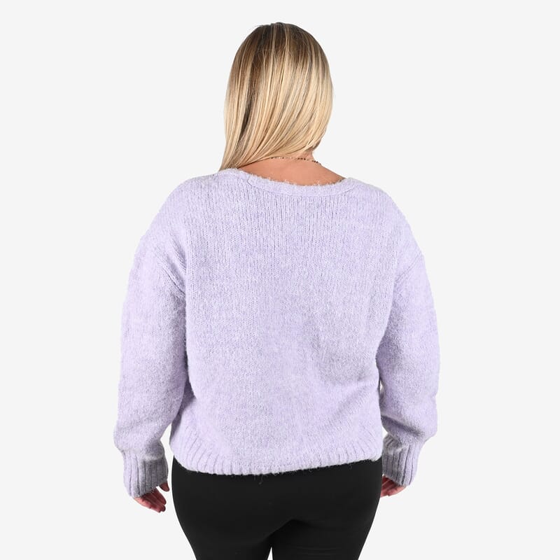 Tamsy Lilac Cardigan with Crystal Buttons - L