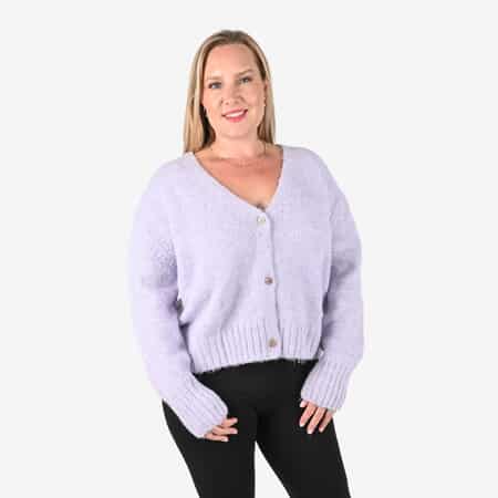 Tamsy Lilac Cardigan with Crystal Buttons - L image number 3