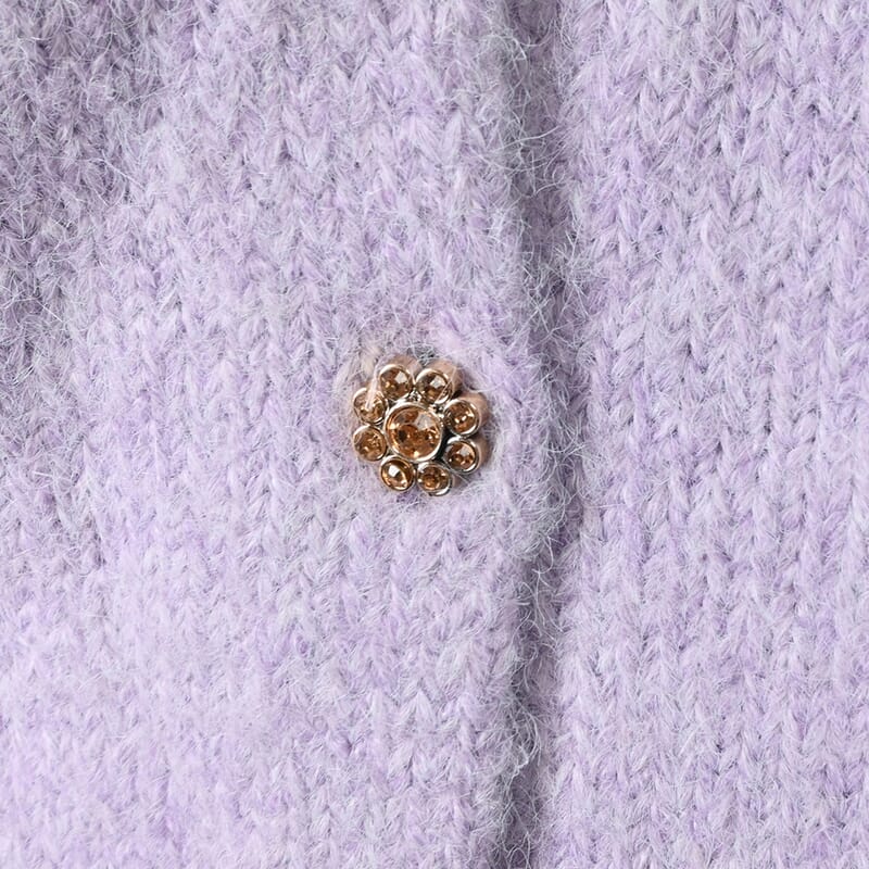 Tamsy Lilac Cardigan with Crystal Buttons - L