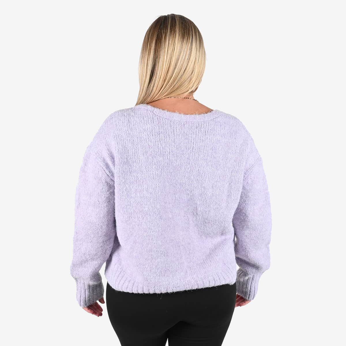 Tamsy Lilac Cardigan with Crystal Buttons - M image number 1