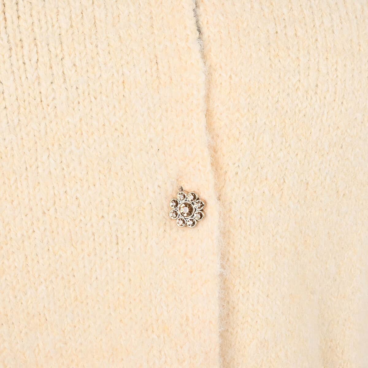 Tamsy Peach Cardigan with Crystal Buttons - M image number 5