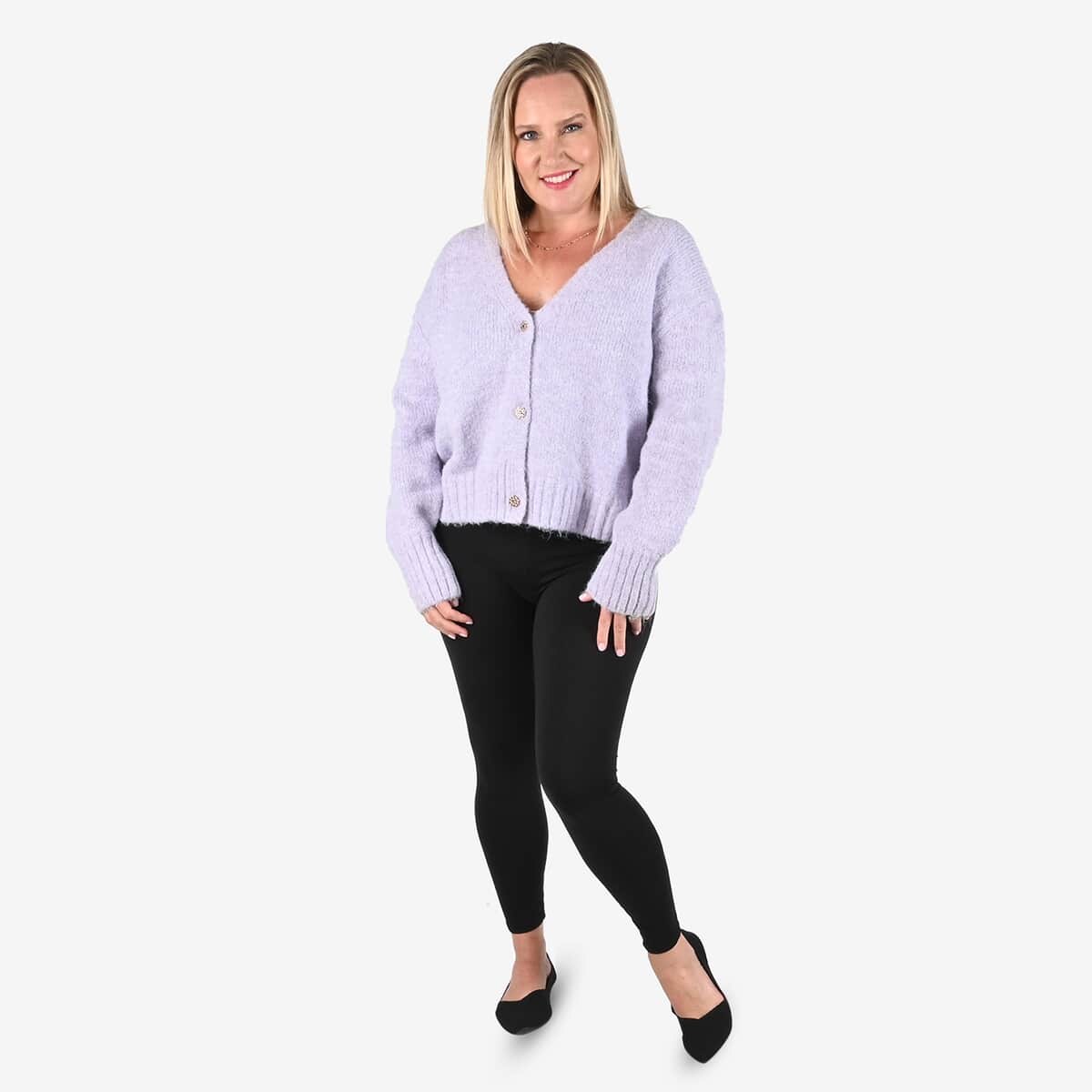 Tamsy Lilac Cardigan with Crystal Buttons - S image number 0