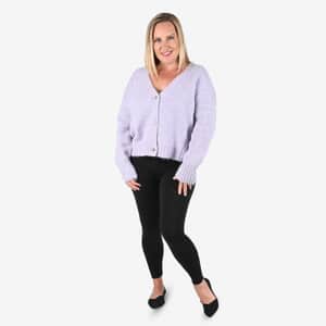 Tamsy Lilac Cardigan with Crystal Buttons - S