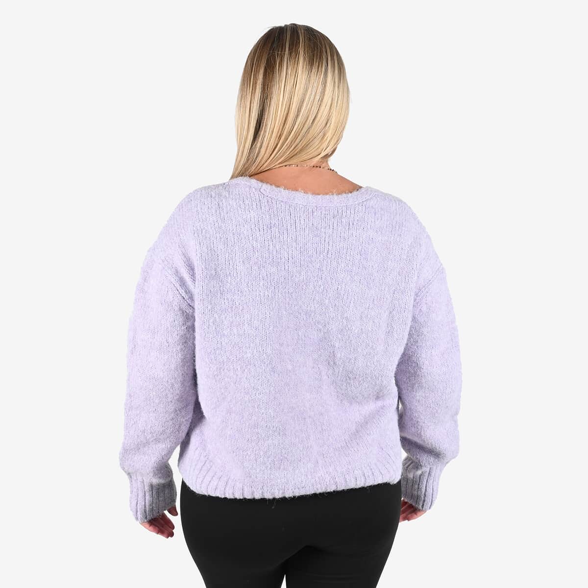 Tamsy Lilac Cardigan with Crystal Buttons - S image number 1