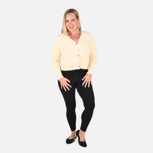 Tamsy Peach Cardigan with Crystal Buttons - XS