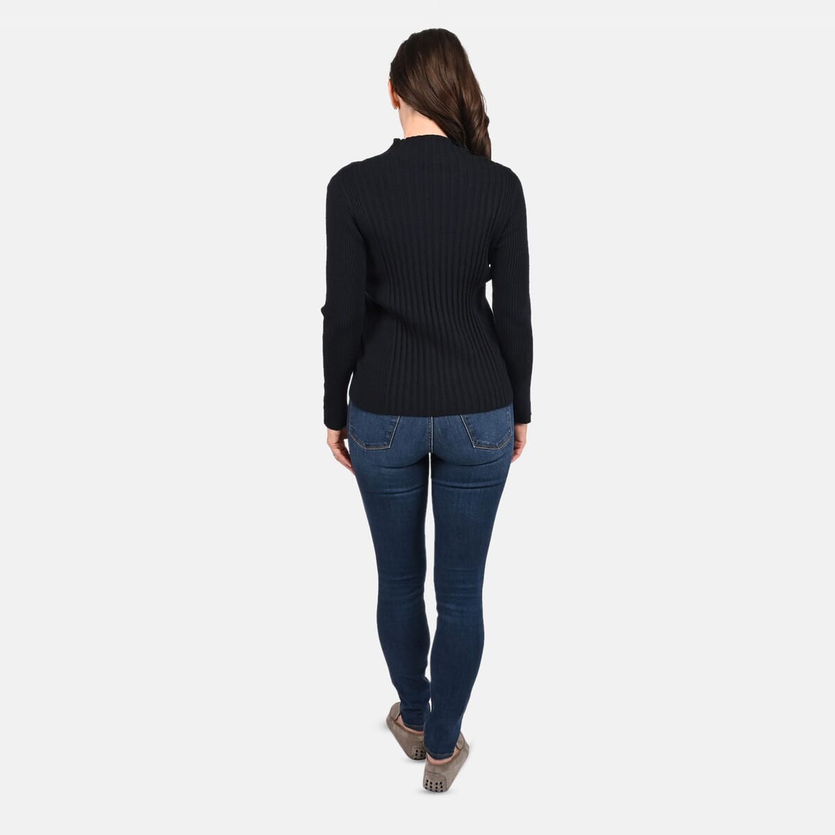 Tamsy Black Ribbed Knit Sweater - M image number 1