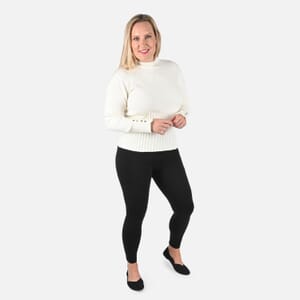 Tamsy Ivory Ribbed Knit Sweater - M