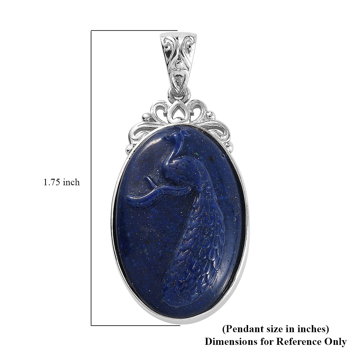 Freshened Lapis Lazuli Solitaire Pendant without Chain in Platinum Over Copper with Magnet 14.25 ctw image number 4