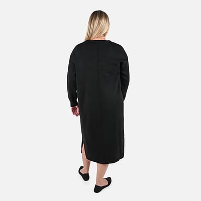 Tamsy Black Knit Tunic Sweater - L