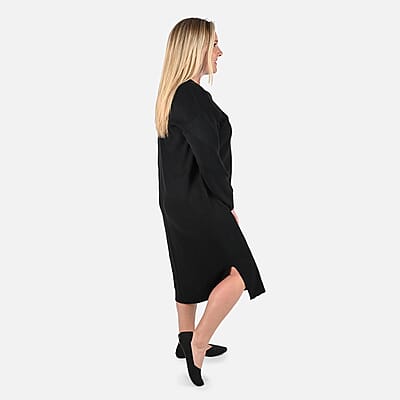 Tamsy Black Knit Tunic Sweater - L
