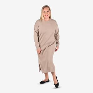 Tamsy Mocha Knit Tunic Sweater - M