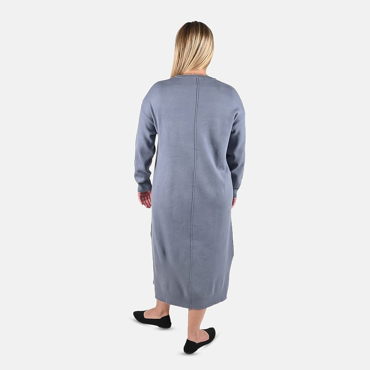 Tamsy Light Blue Knit Tunic Sweater - XL image number 1