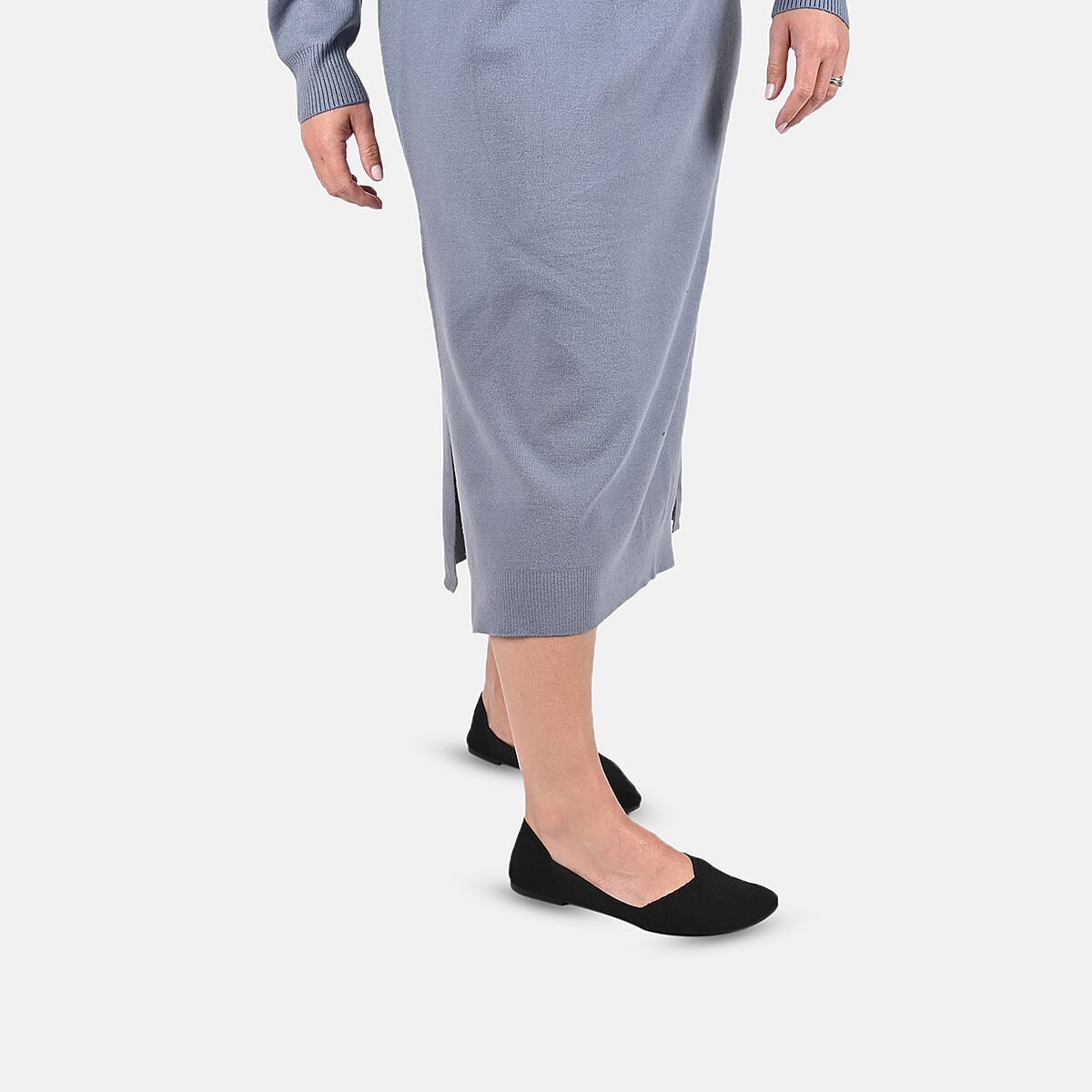 Tamsy Light Blue Knit Tunic Sweater - XL image number 4