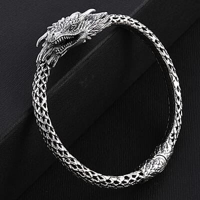 Bali Legacy, Bracelet in 925 Sterling Silver, Dragon Bracelet (7.25 In) 31.40 Grams