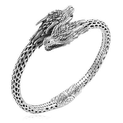 Bali Legacy, Bracelet in 925 Sterling Silver, Dragon Bracelet (7.25 In) 31.40 Grams