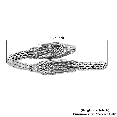 Bali Legacy, Bracelet in 925 Sterling Silver, Dragon Bracelet (7.25 In) 31.40 Grams