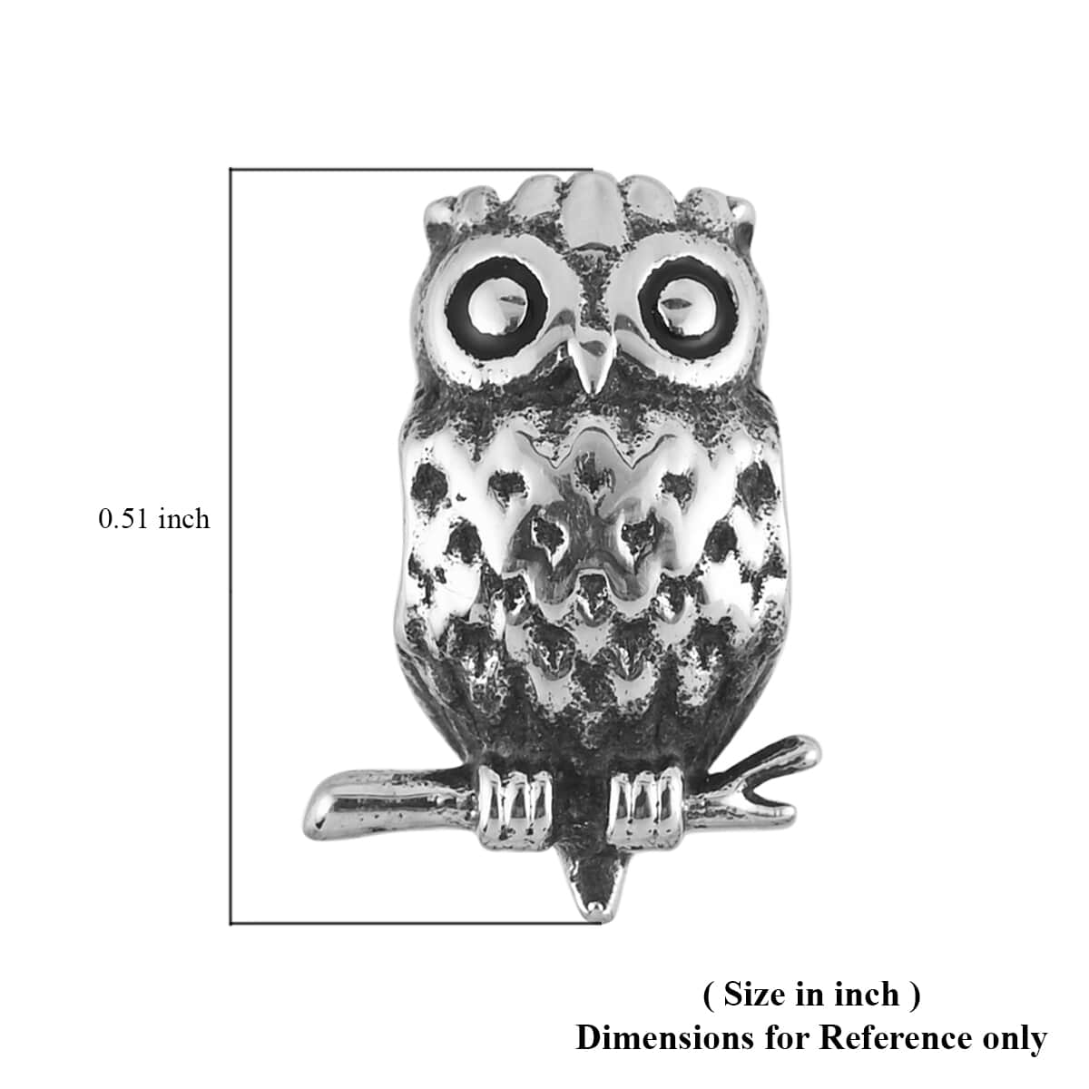 HALLMARK Owl Charm in Stainless Steel image number 3