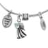 HALLMARK Watch Over Me Charm Expandable Wire Bangle Bracelet in Stainless Steel (8.50 In) 10 Grams image number 2