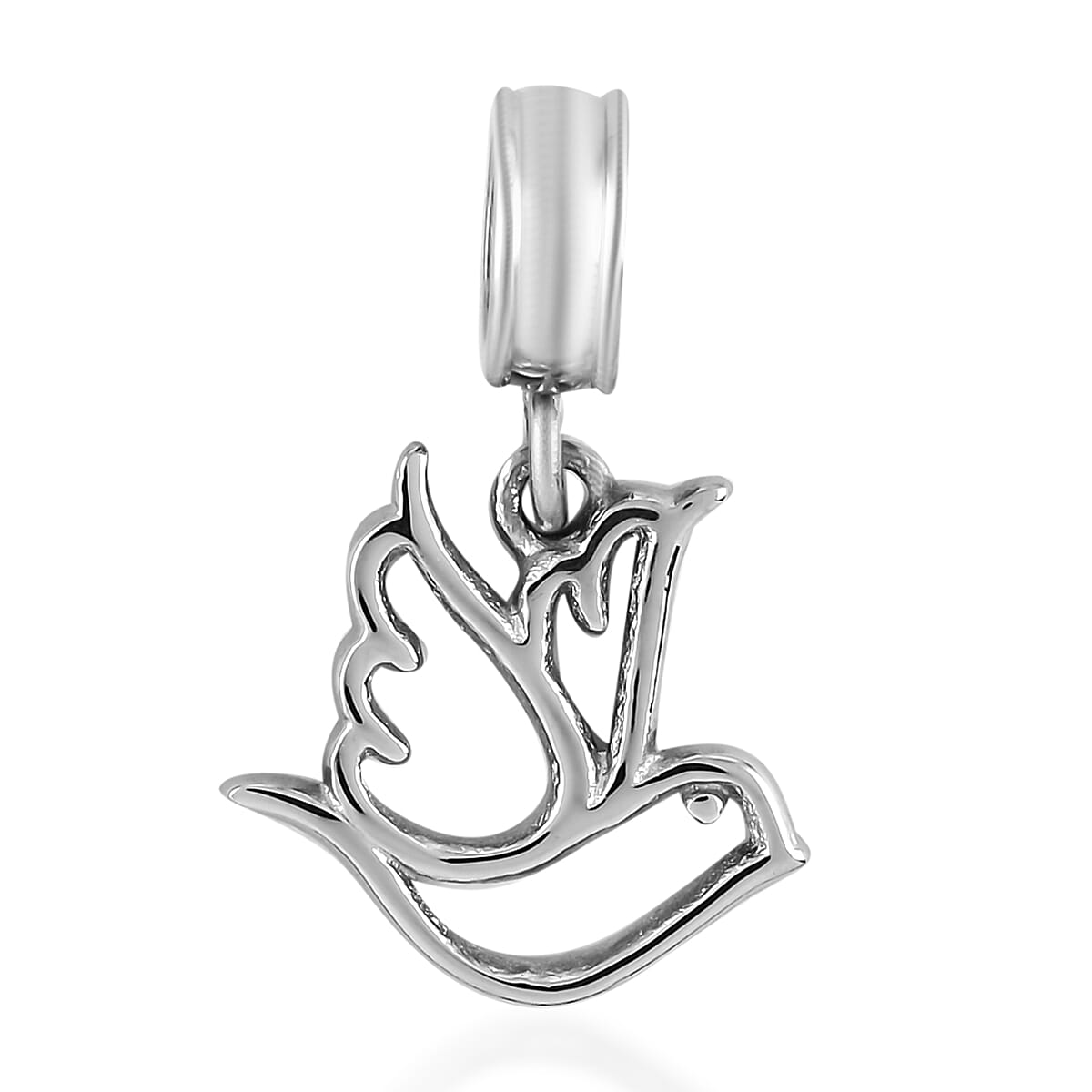 HALLMARK Dove Silhouette Charm in Stainless Steel image number 1