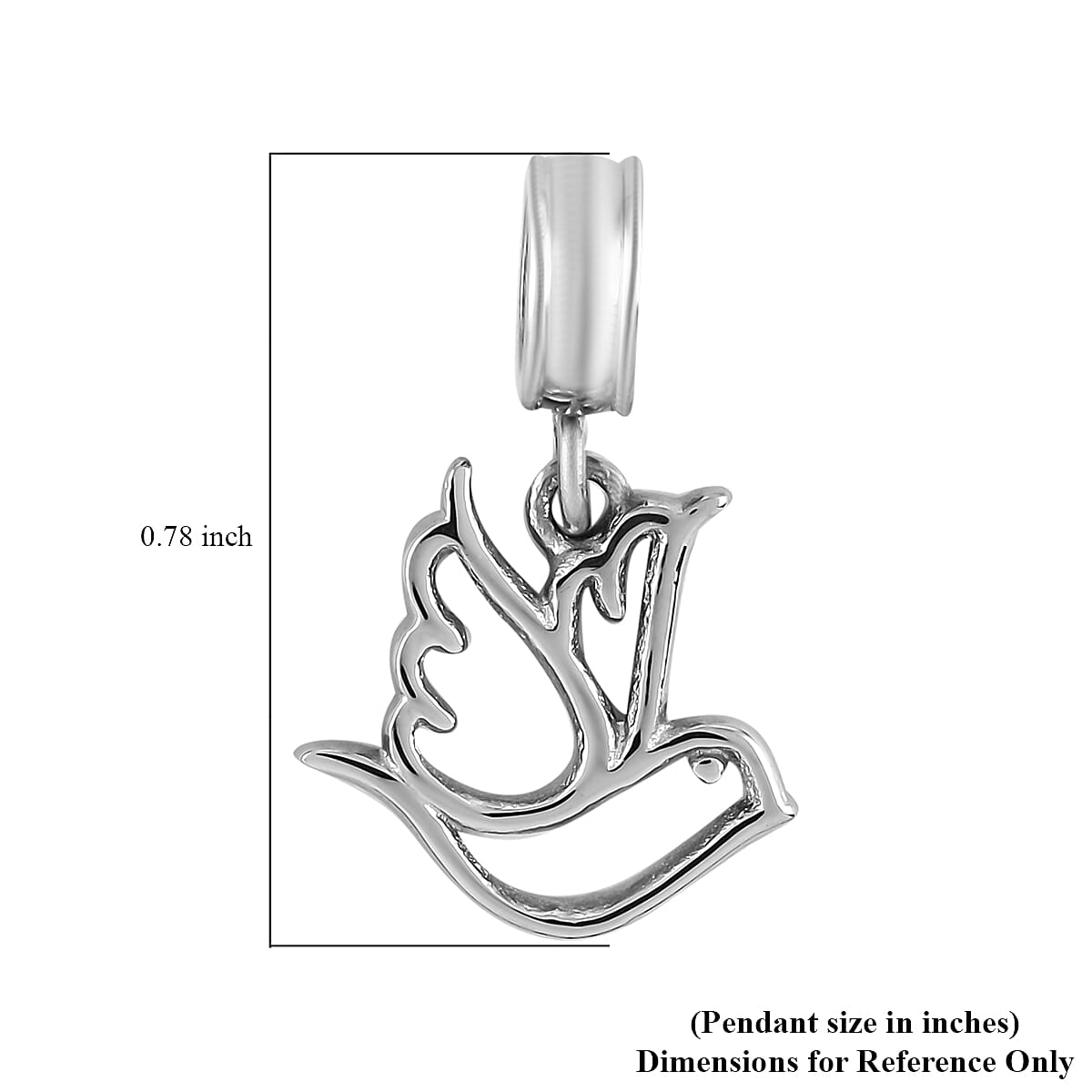 HALLMARK Dove Silhouette Charm in Stainless Steel image number 3