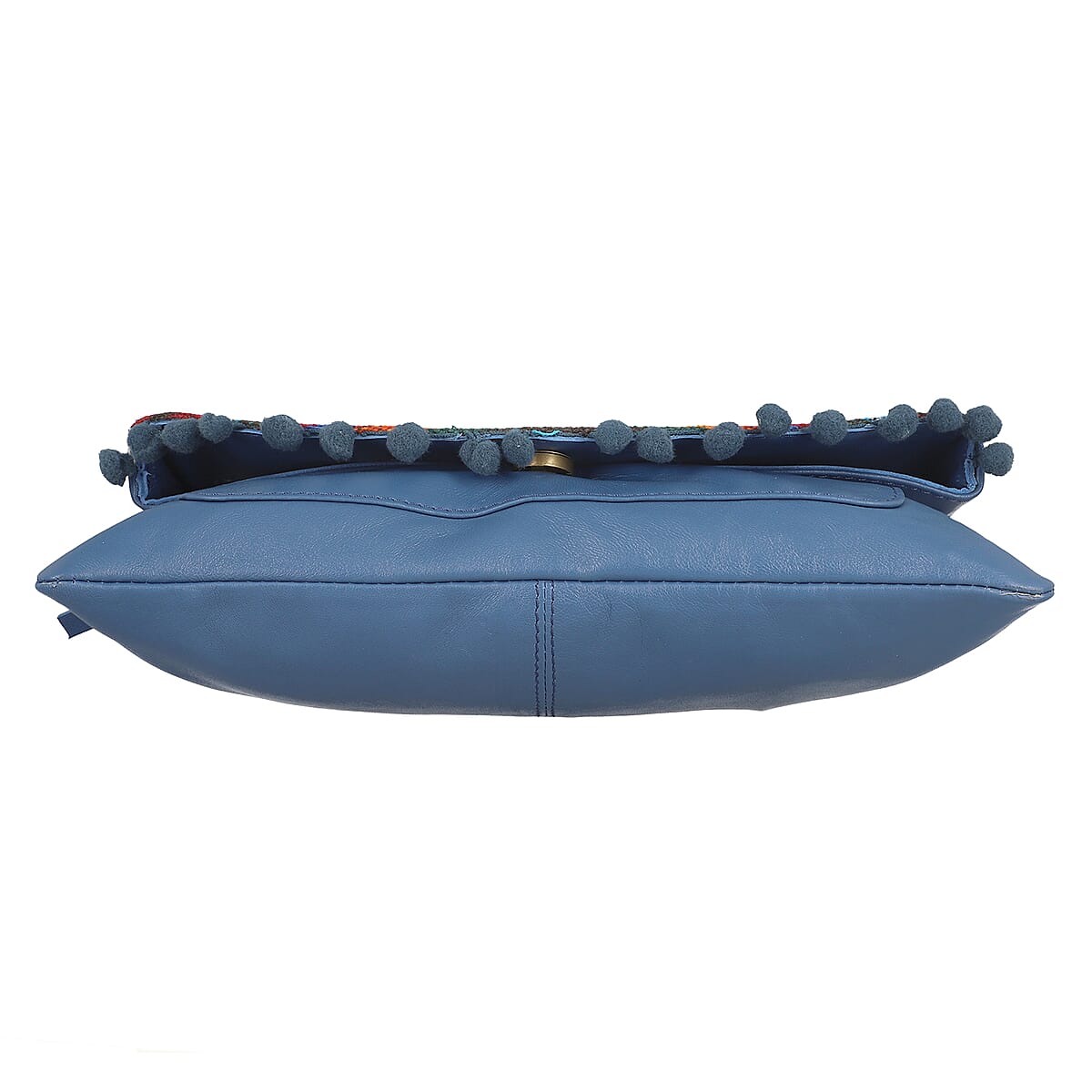 Navy Genuine Leather Vintage Crossbody Bag image number 4