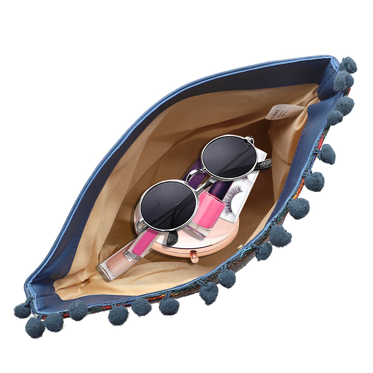 Navy Genuine Leather Vintage Crossbody Bag image number 5