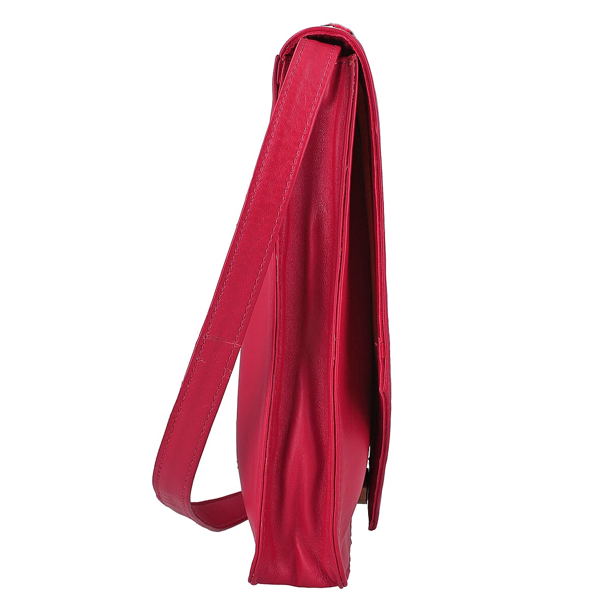 Red Genuine Leather Embroidery Crossbody Bag image number 4