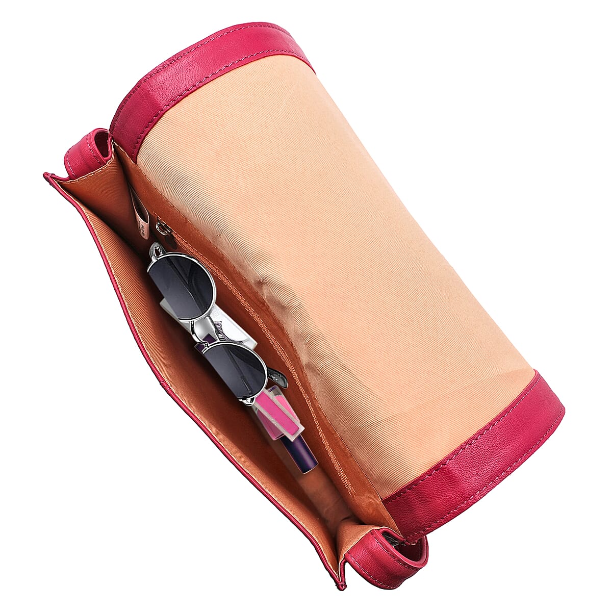 Red Genuine Leather Embroidery Crossbody Bag image number 5