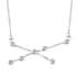 Natural White Zircon Taurus Zodiac Necklace 18 Inches in Platinum Over Sterling Silver 0.25 ctw image number 0